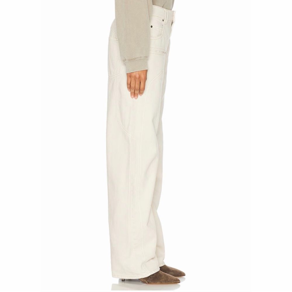 NWT ISABEL MARANT Beryl Straight Leg Jeans in Ecru - Picture 3 of 12